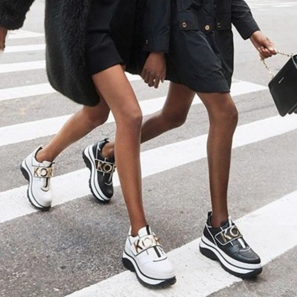 Michael Kors Felicia Leather Platform Dad Trainer Sneakers size 6.5 - Picture 6 of 16